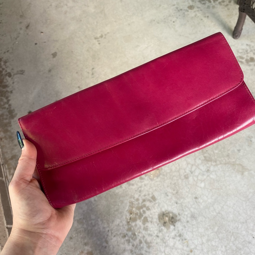 Hobo International Magenta Leather Clutch